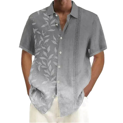 Summer New Plus Size Men's Fashion Digital Printing Short Sleeve Shirt