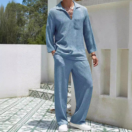 New Casual Shirt Trousers Men's Commuter Suit