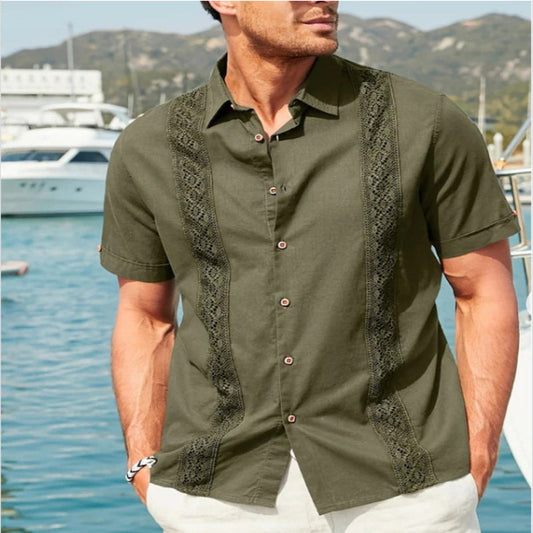 Summer New Plus Size Men's Fashion Digital Printing Short Sleeve Shirt