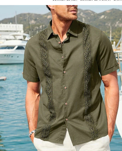 Summer New Plus Size Men's Fashion Digital Printing Short Sleeve Shirt